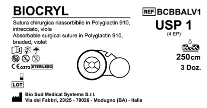 Sutura Biocryl on Reel USP 1 - EP 4 250 cm Violet Box 36 pcs