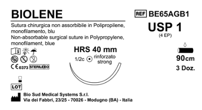 Sutura Biolene HRS40 USP 1 - EP 4 90 cm Blue Box 36 pcs