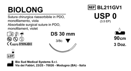 Sutura Biolong DS 30 USP 0 - EP 3.5 90 cm Violet Box 36 pcs