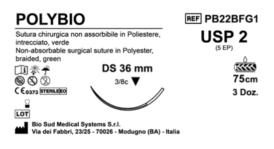 Sutura Polybio DS36 USP 2 - EP 5 75 cm Green Box 36 pcs
