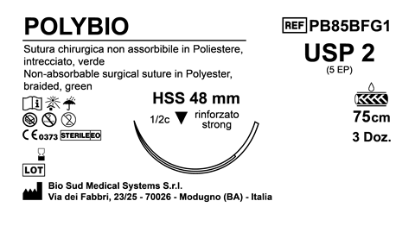 Sutura Polybio HSS48 USP 2 - EP 5 75 cm Green Box 36 pcs