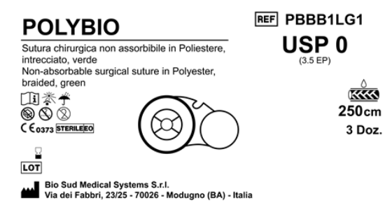 Sutura Polybio on Reel USP 0 - EP 3.5 250 cm Green Box 36 pcs