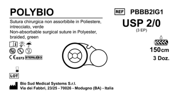 Sutura Polybio on Reel USP 2-0 - EP 3 150 cm Green Box 36 pcs