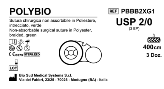 Sutura Polybio on Reel USP 2-0 - EP 3 400 cm Green Box 36 pcs