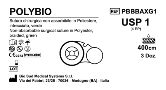 Sutura Polybio on Reel USP 1 - EP 4 400 cm Green Box 36 pcs