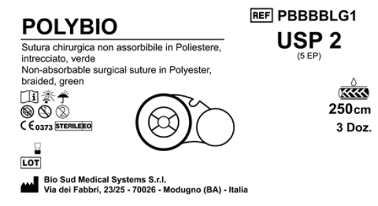 Sutura Polybio on Reel USP 2 - EP 5 250 cm Green Box 36 pcs