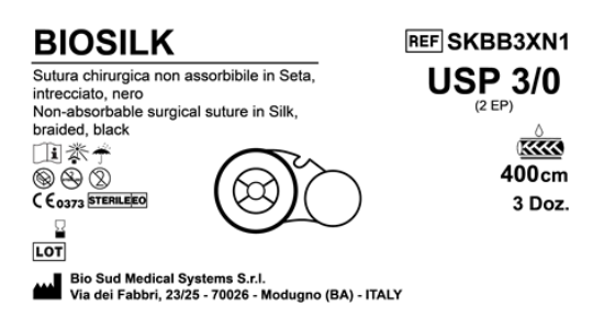 Sutura Biosilk on Reel USP 3-0 - EP 2 400 cm Black Box 36 pcs