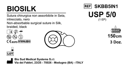 Sutura Biosilk on Reel USP 5-0 - EP 1 150 cm Black Box 36 pcs
