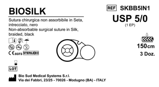 Sutura Biosilk on Reel USP 5-0 - EP 1 150 cm Black Box 36 pcs