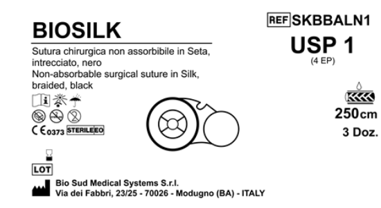 Sutura Biosilk on Reel USP 1 - EP 4 250 cm Black Box 36 pcs