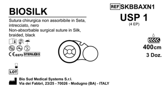 Sutura Biosilk on Reel USP 1 - EP 4 400 cm Black Box 36 pcs