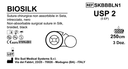 Sutura Biosilk on Reel USP 2 - EP 5 250 cm Black Box 36 pcs