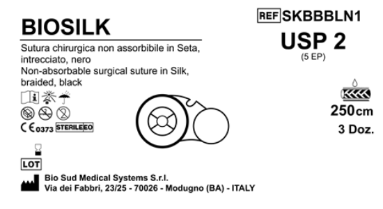 Sutura Biosilk on Reel USP 2 - EP 5 250 cm Black Box 36 pcs