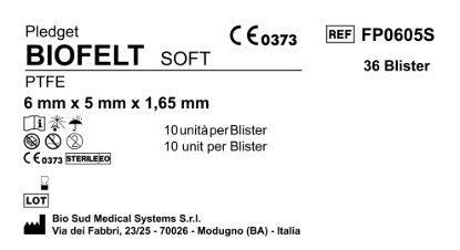 Biofelt PTFE 6 mm x 5 mm Soft; 10pcs x Bls.; 36 Bls. per box.