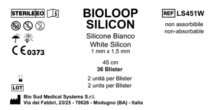 Bioloop Silicon 45 cm x 1.5 mm x 1 mm White Box 36 blisters  2 pcs/pounch