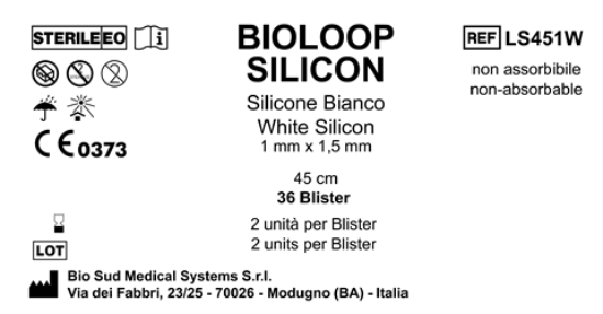 Bioloop Silicon 45 cm x 1.5 mm x 1 mm White Box 36 blisters  2 pcs/pounch