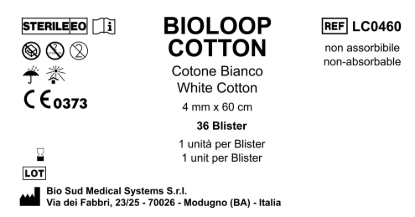 Bioloop cotton white 4 mm x 60 cm. Box 36 pz.